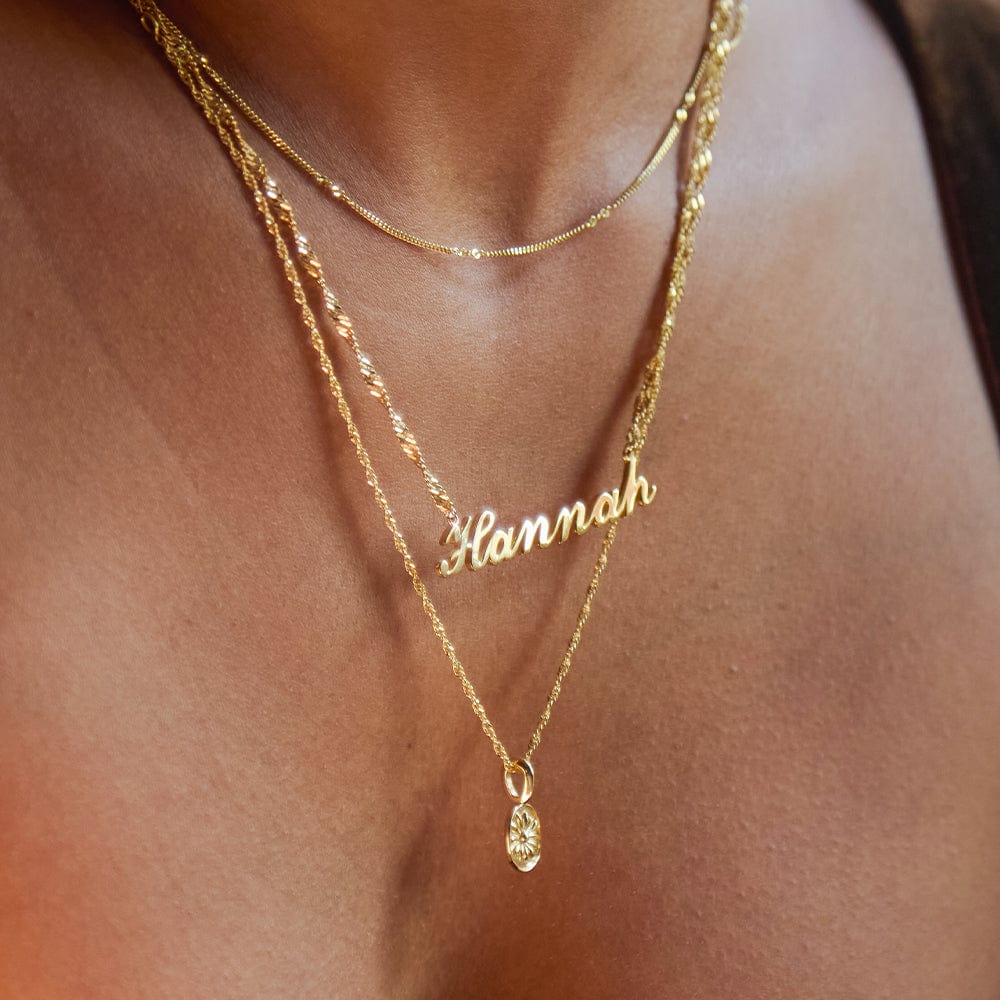 Personalised Carrie Name Necklace 18ct Gold Plate