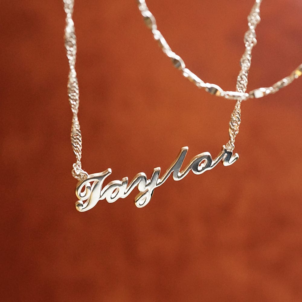 Personalised Carrie Name Necklace Sterling Silver