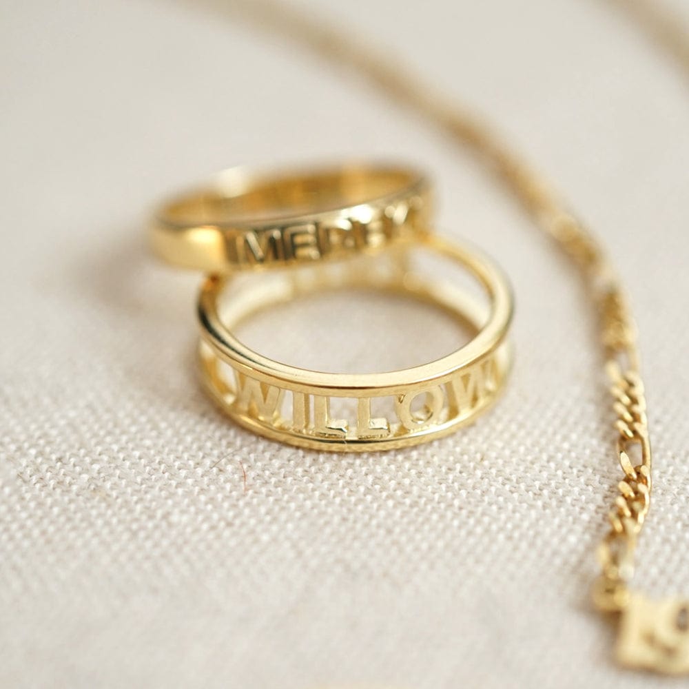 Personalised Ring 18ct Gold Plate