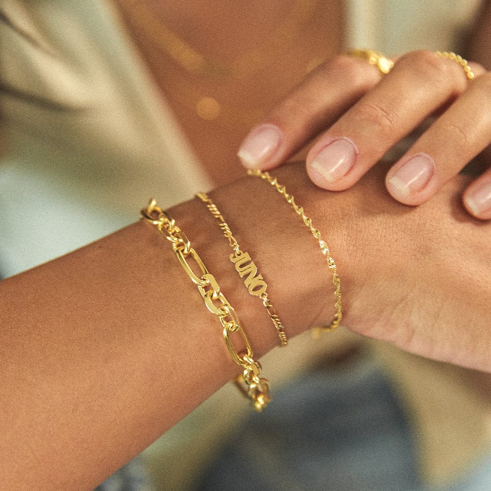 Personalised Name Bracelet 18ct Gold Plate