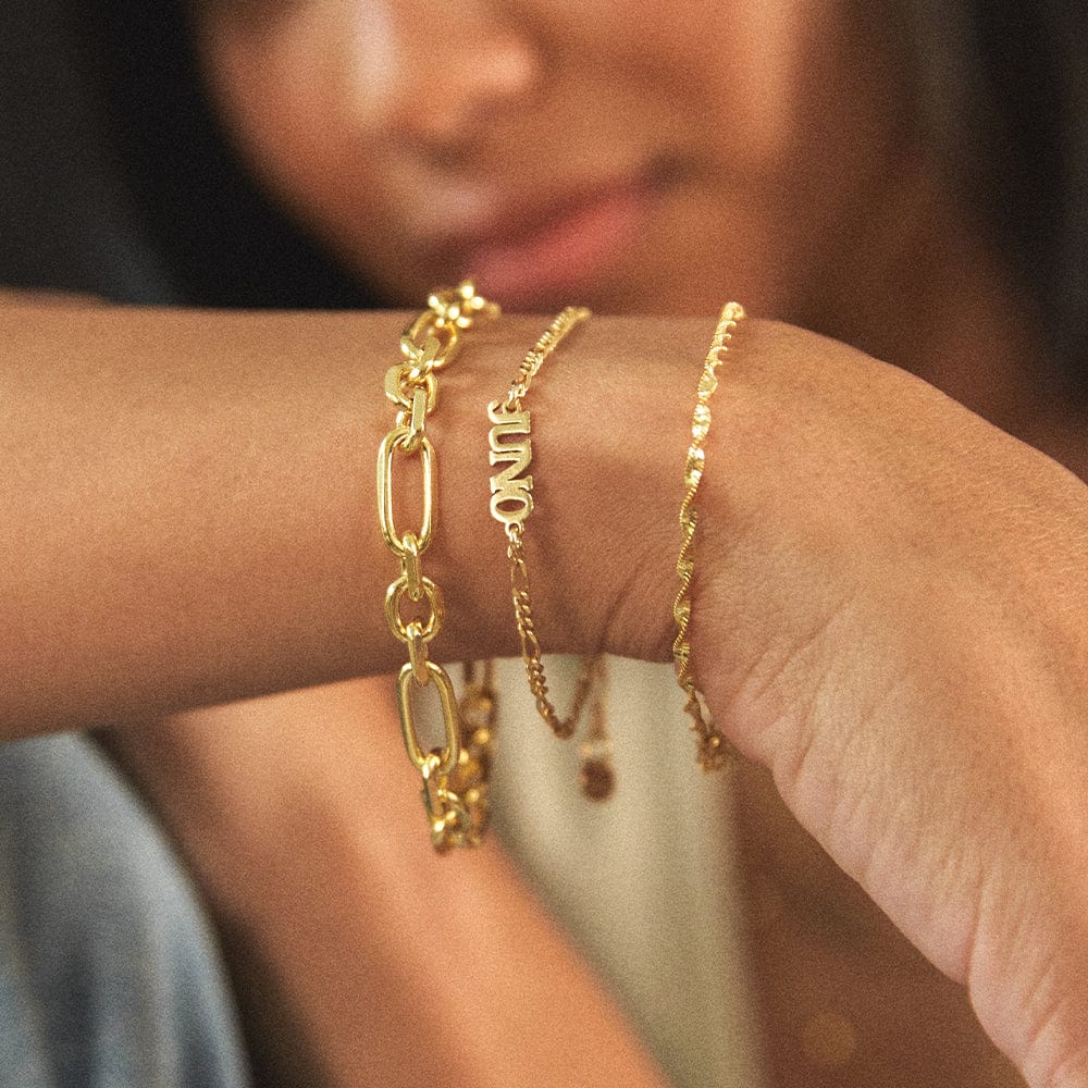 Personalised Name Bracelet 18ct Gold Plate