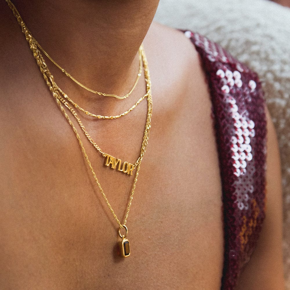 Personalised Name Necklace 18ct Gold Plate