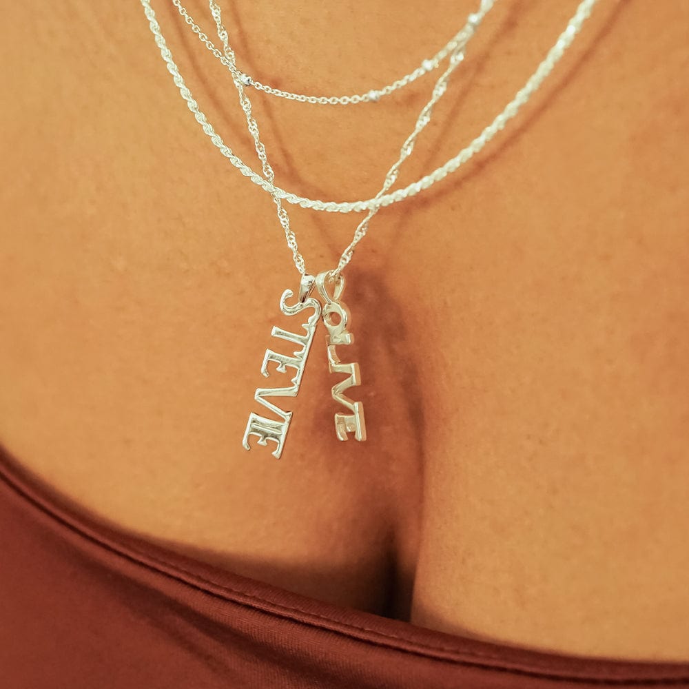 Personalised Pendant Name Necklace Sterling Silver