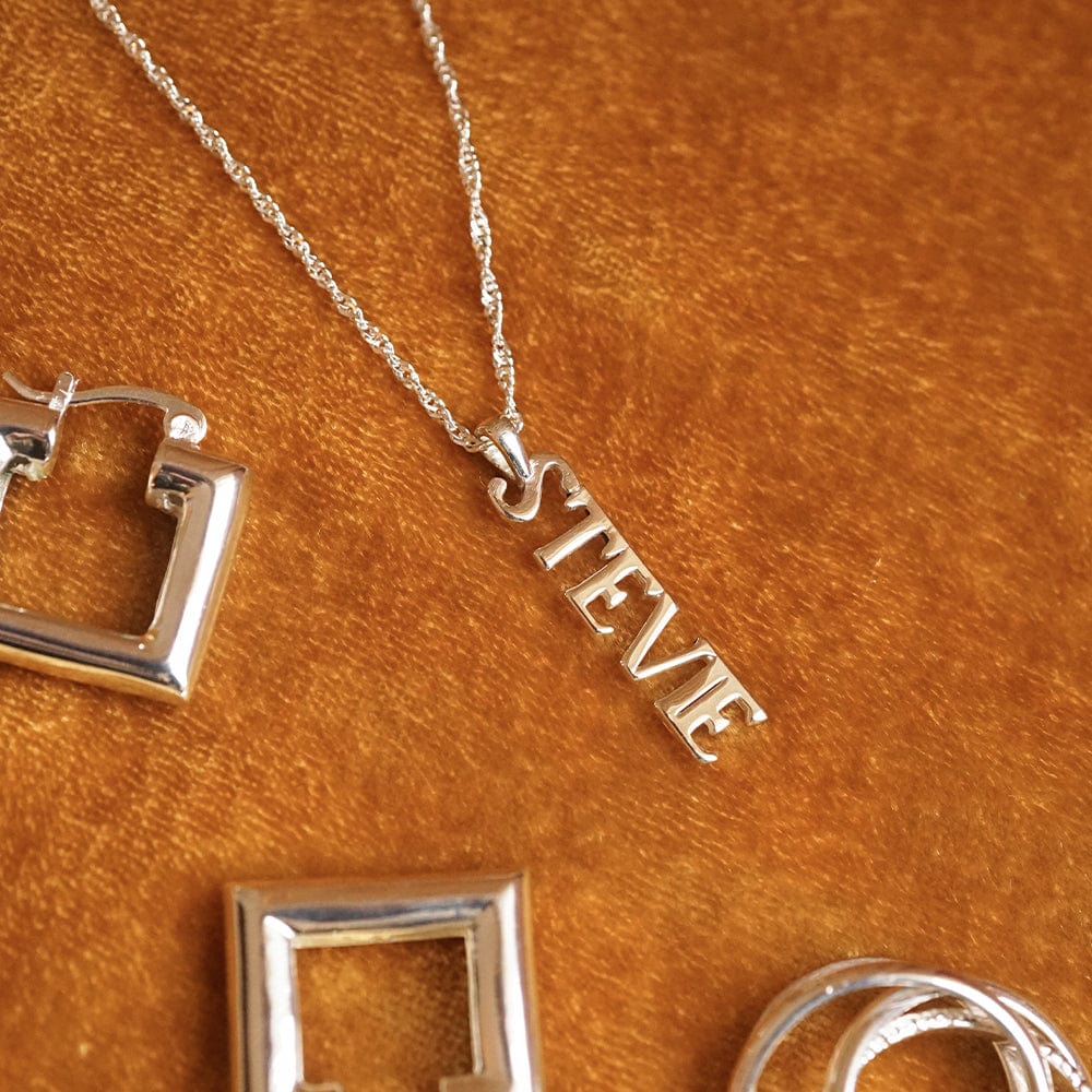 Personalised Pendant Name Necklace Sterling Silver