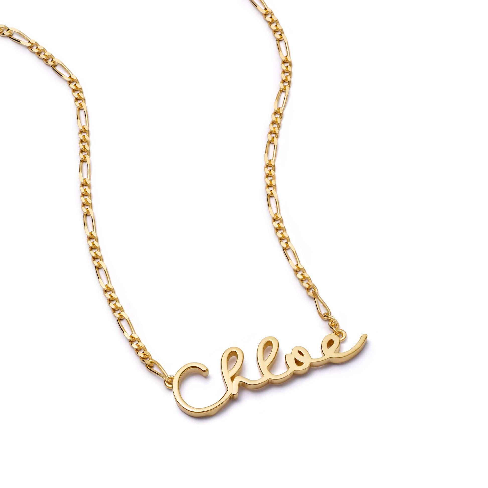 Personalised Script Name Necklace 18ct Gold Plate