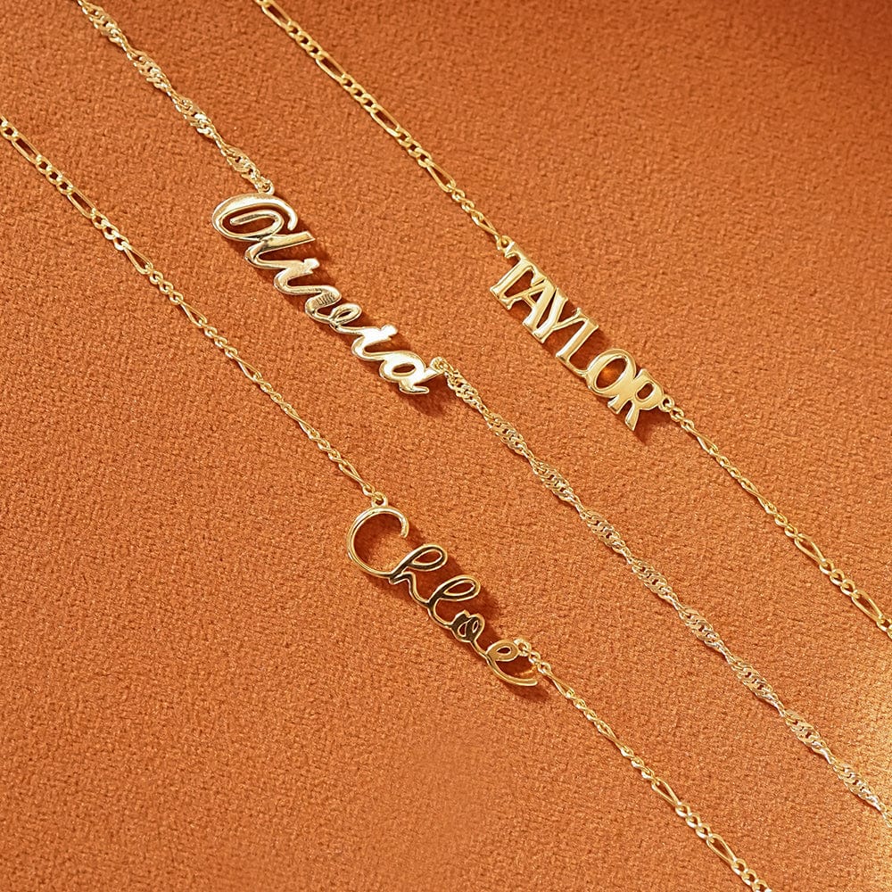 Personalised Script Name Necklace 18ct Gold Plate