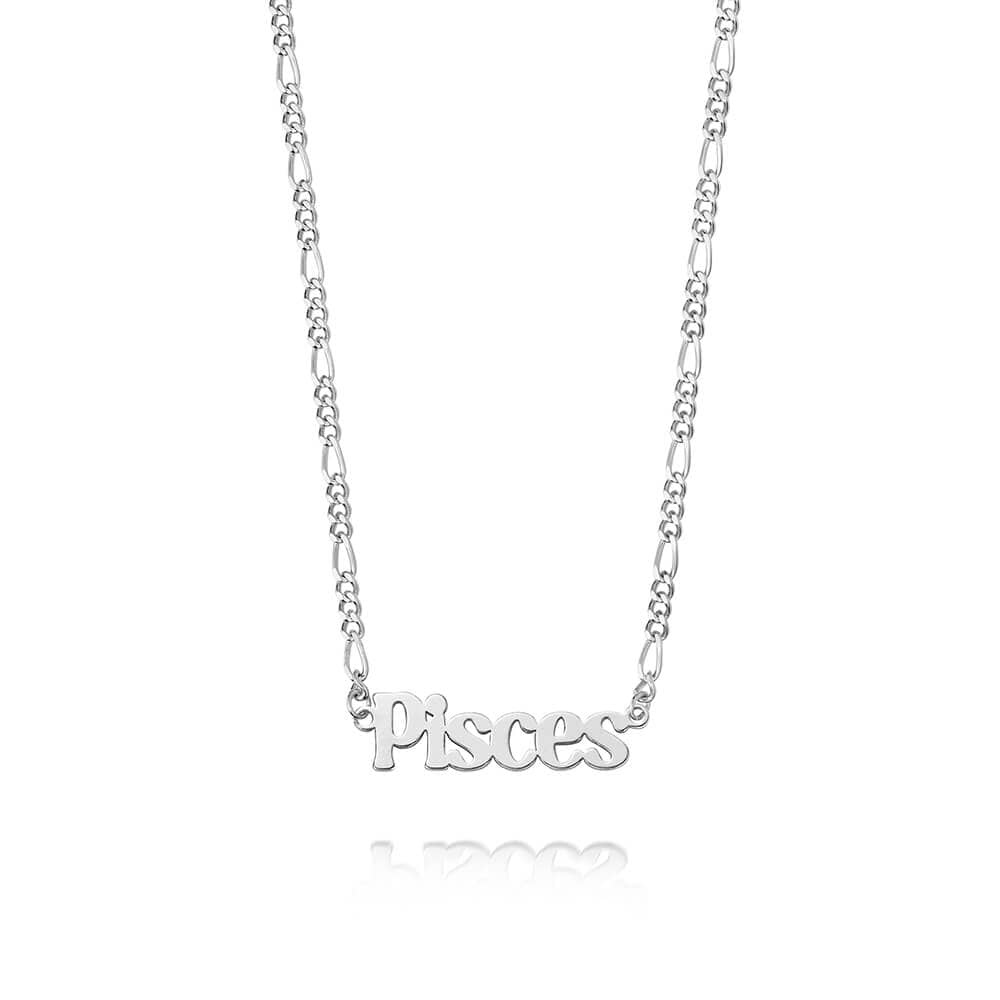 Pisces Zodiac Necklace Sterling Silver