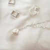 Polly Sayer Baroque Pearl Chain Necklace Silver Plate