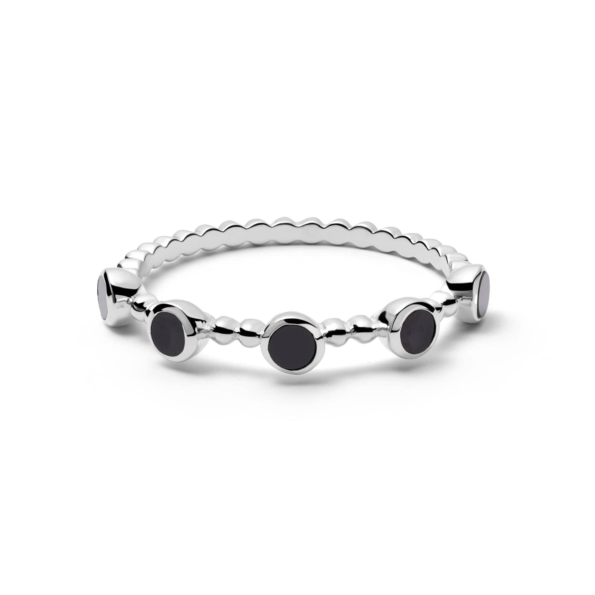 Polly Sayer Black Onyx Bobble Ring Sterling Silver