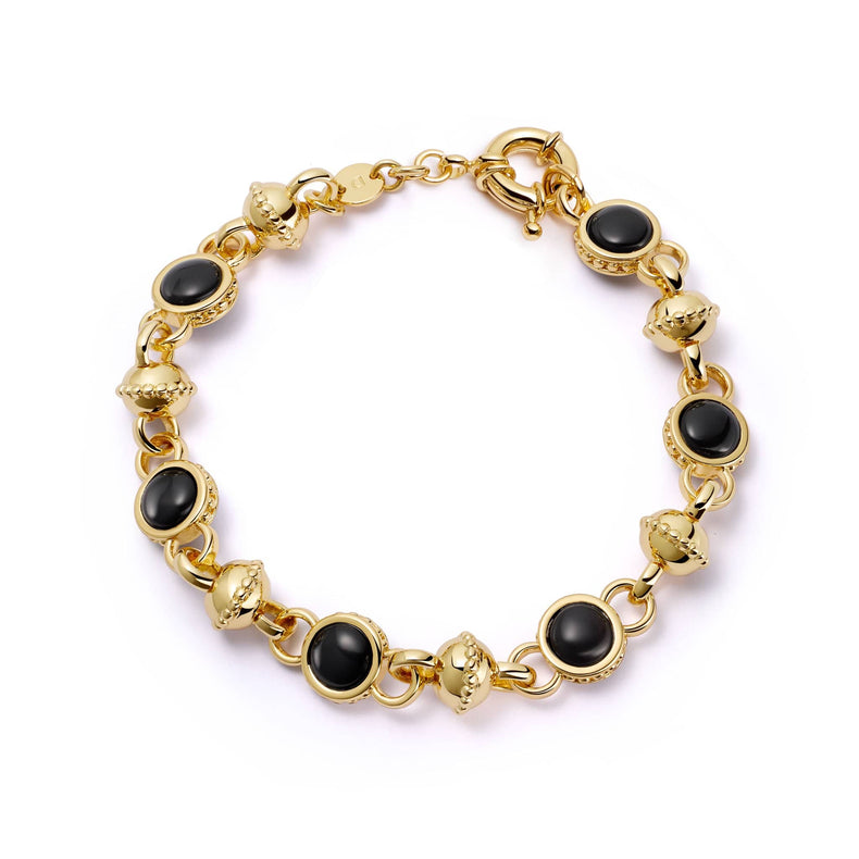 Polly Sayer Black Onyx Chain Bracelet 18ct Gold Plate recommended