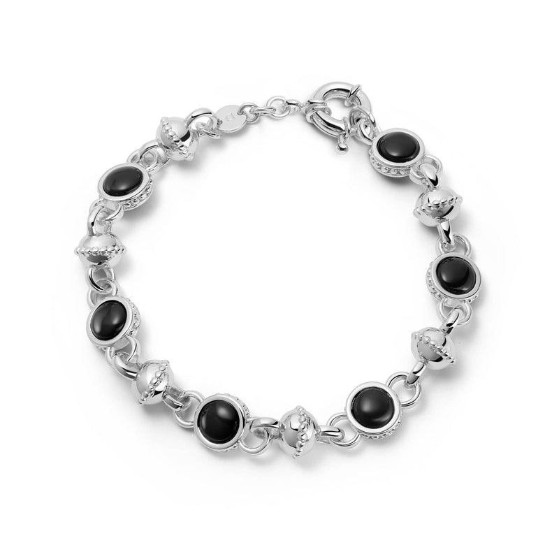 Polly Sayer Black Onyx Chain Bracelet Silver Plate recommended