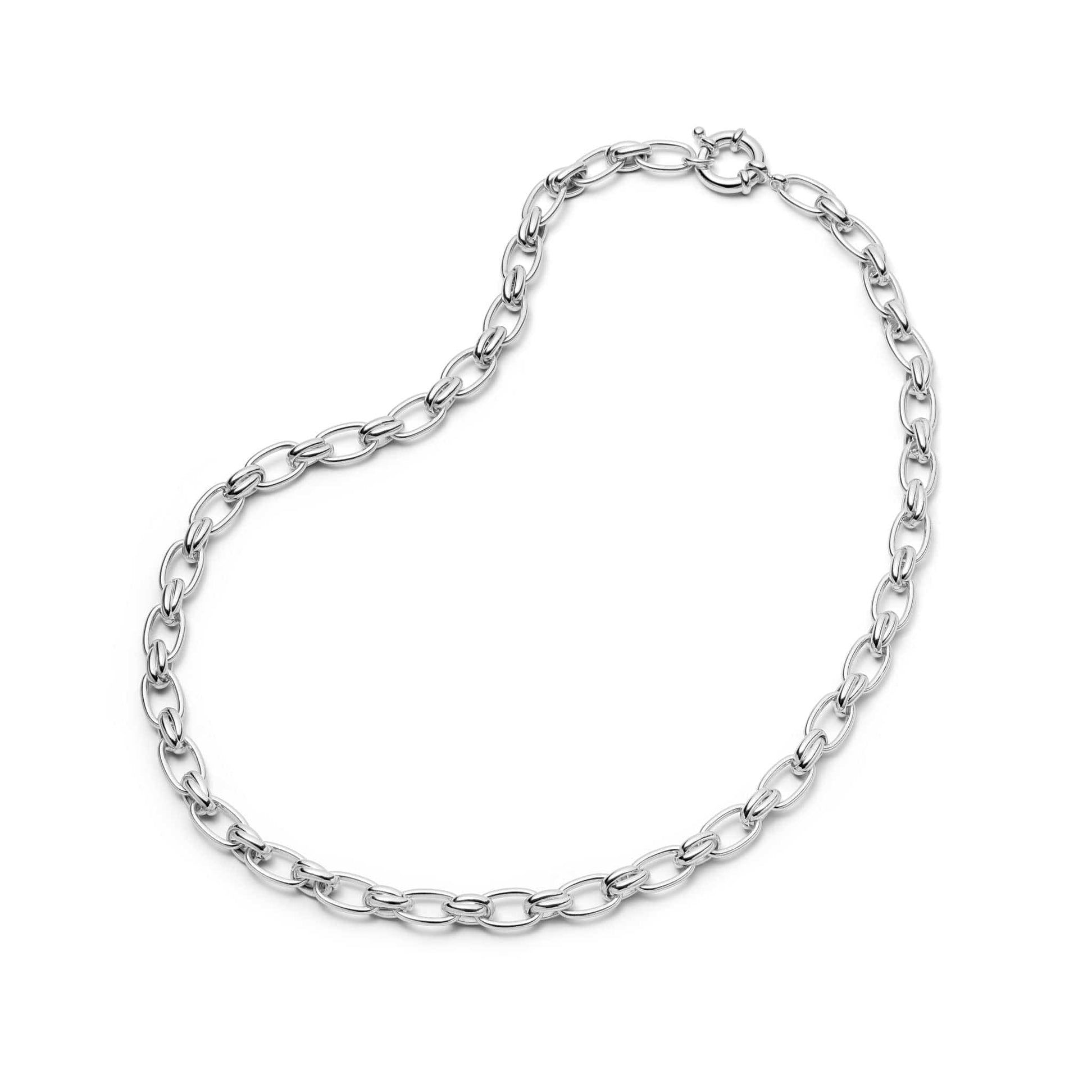 Polly Sayer Vintage Link Chain Necklace Silver Plate