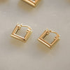 Polly Sayer Mini Chubby Square Hoop Earrings 18ct Gold Plate