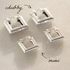 Polly Sayer Mini Chubby Square Hoop Earrings Silver Plate