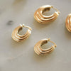 Polly Sayer Mini Ridge Hoop Earrings 18ct Gold Plate