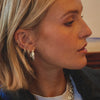 Polly Sayer Mini Ridge Hoop Earrings Silver Plate