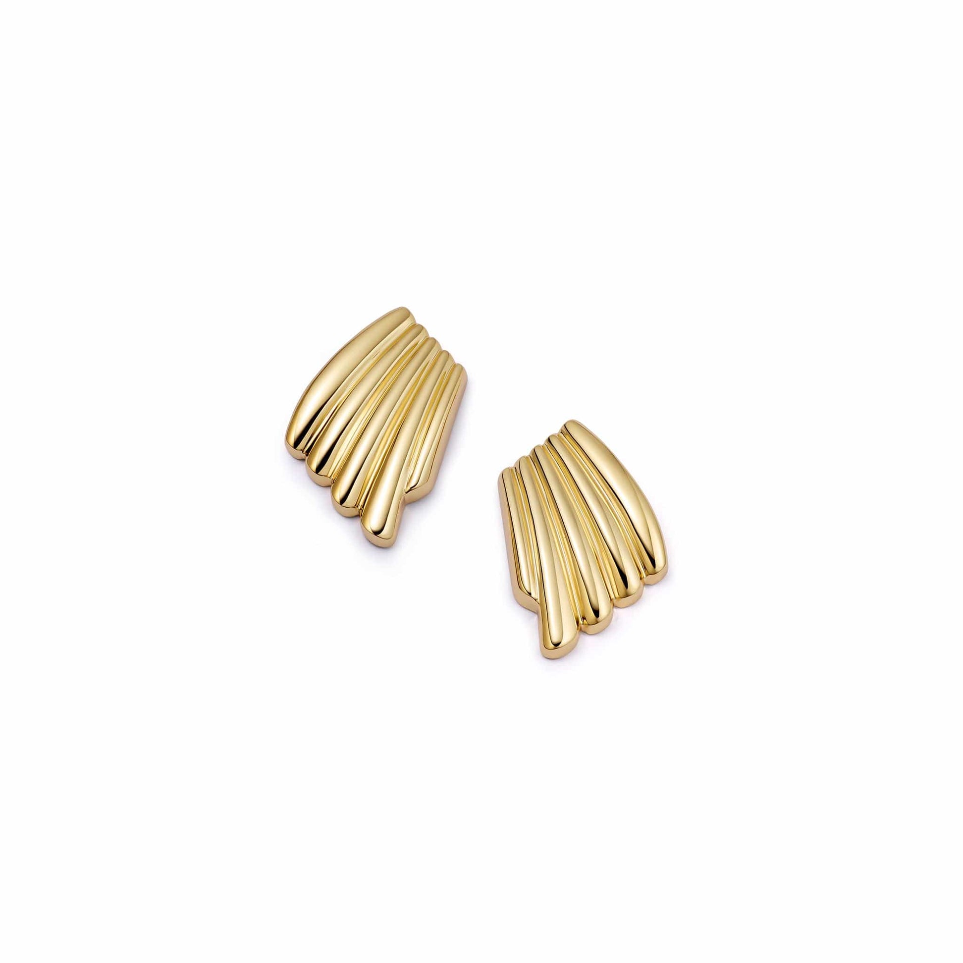 Polly Sayer Mini Wave Stud Earrings 18ct Gold Plate