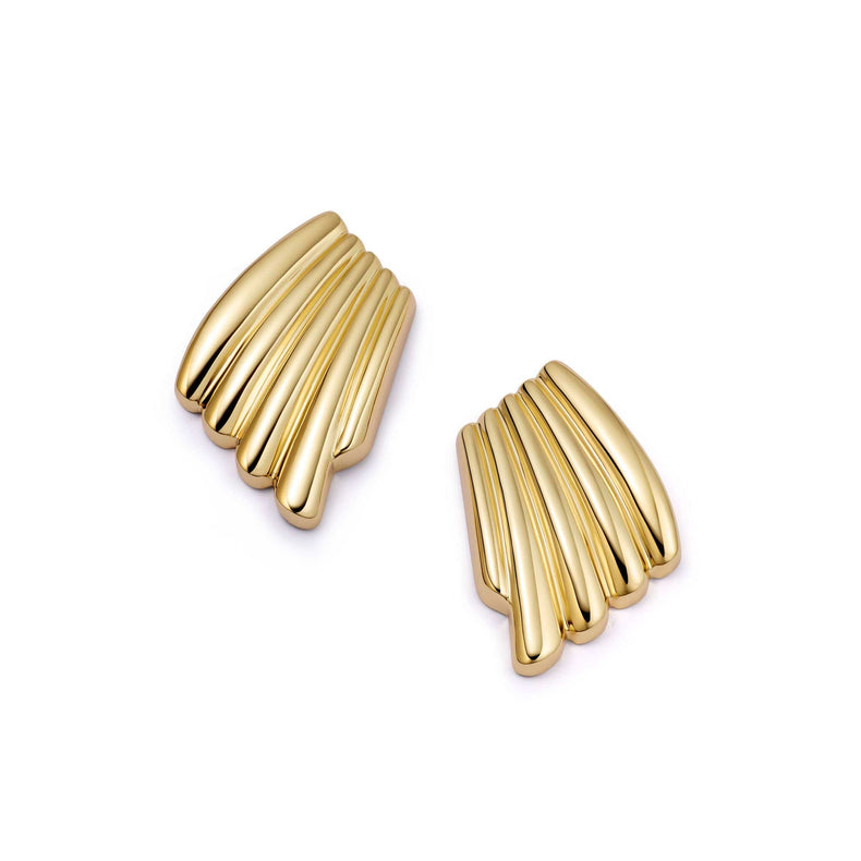 Polly Sayer Oversized Wave Stud Earrings 18ct Gold Plate recommended