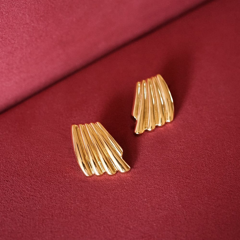 Polly Sayer Oversized Wave Stud Earrings 18ct Gold Plate