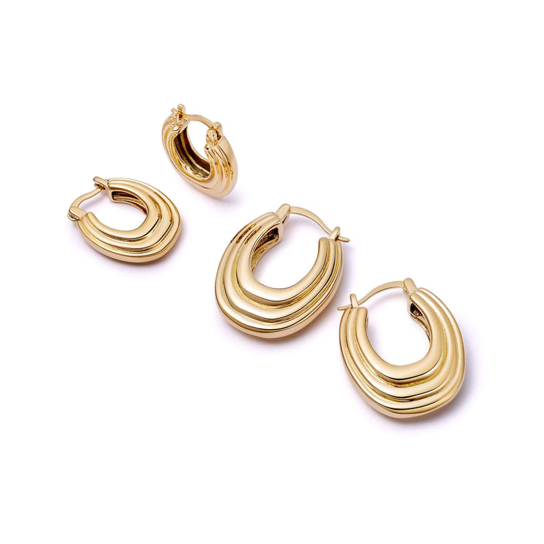 Polly Sayer Ridge Hoop Earring Stack 18ct Gold Plate recommended