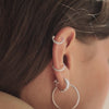 Rope Twist Huggie Hoop Earrings Sterling Silver