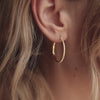 Studded Hoop Earrings 18ct Gold Plate