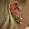 Polly Sayer Chain Hoop Earring Stack 18ct Gold Plate