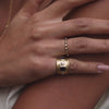 Chunky Stone Textured Ring 18ct Gold Plate