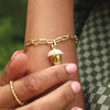 Shrimps Acorn Charm Bracelet 18ct Gold Plate