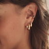 Midi Textured Hoop Earrings 18ct Gold Plate