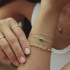 Malachite Healing Stone Bobble Bracelet 18ct Gold Plate