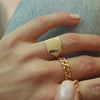 Polly Sayer Engravable Square Signet Ring 18ct Gold Plate