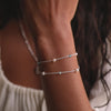 Pearl And Blue Bead Bracelet Sterling Silver