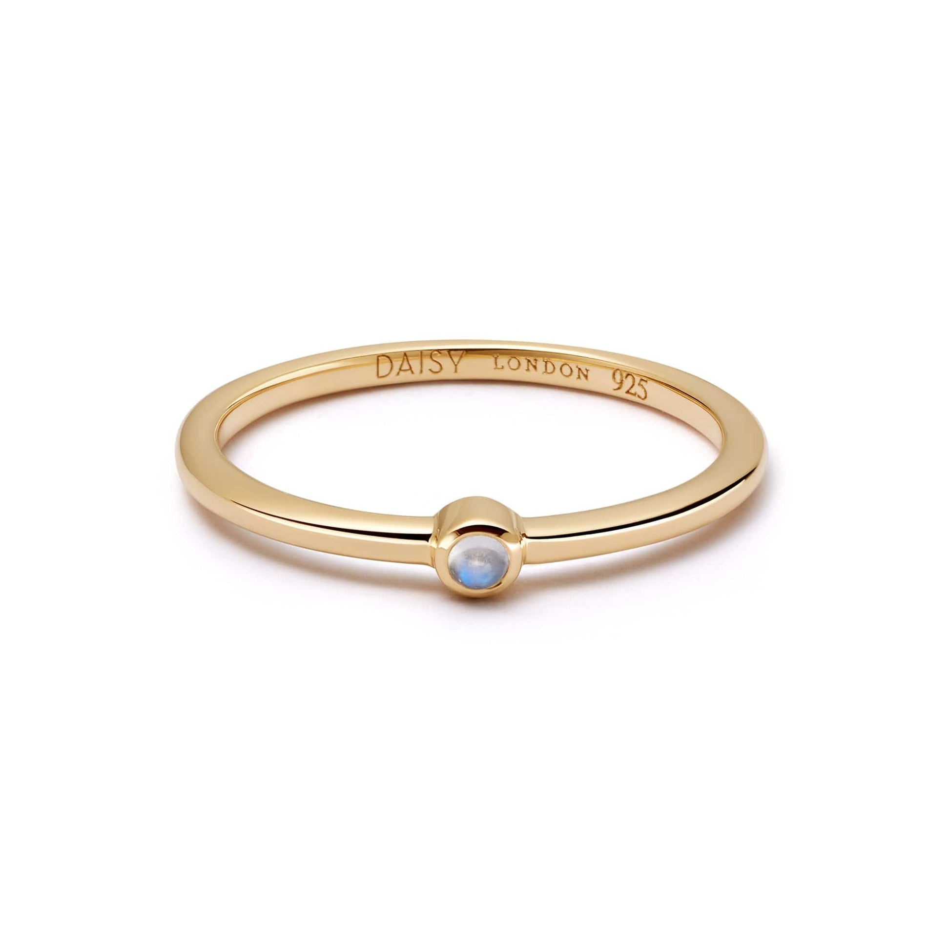 Rainbow Moonstone Healing Stone Ring 18ct Gold Plate