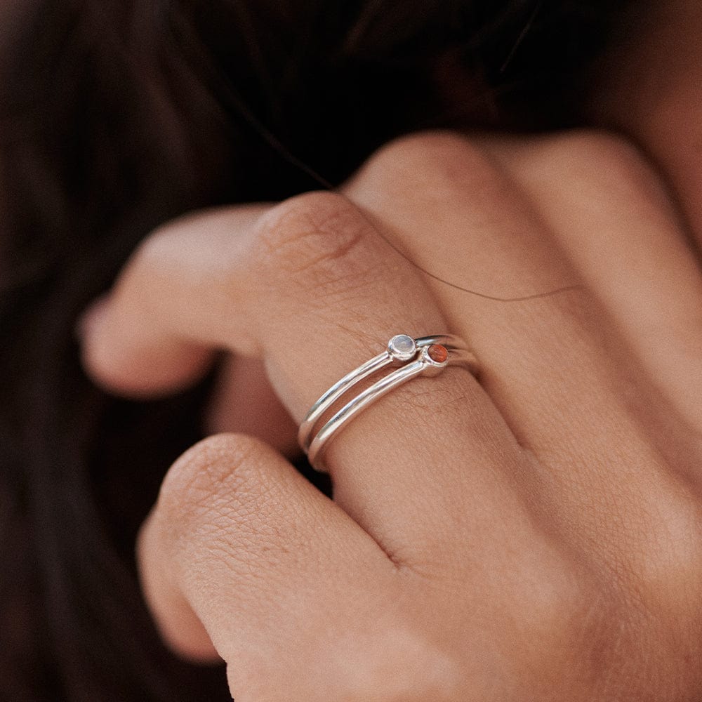 Rainbow Moonstone Healing Stone Ring Sterling Silver