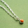 Red Coral Chunky Healing Stone Necklace Sterling Silver