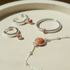 Red Coral Healing Huggie Hoop Earrings Sterling Silver