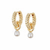 Rope Pearl Huggie Earrings 18ct Gold Plate