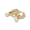 Rope Pearl Huggie Earrings 18ct Gold Plate