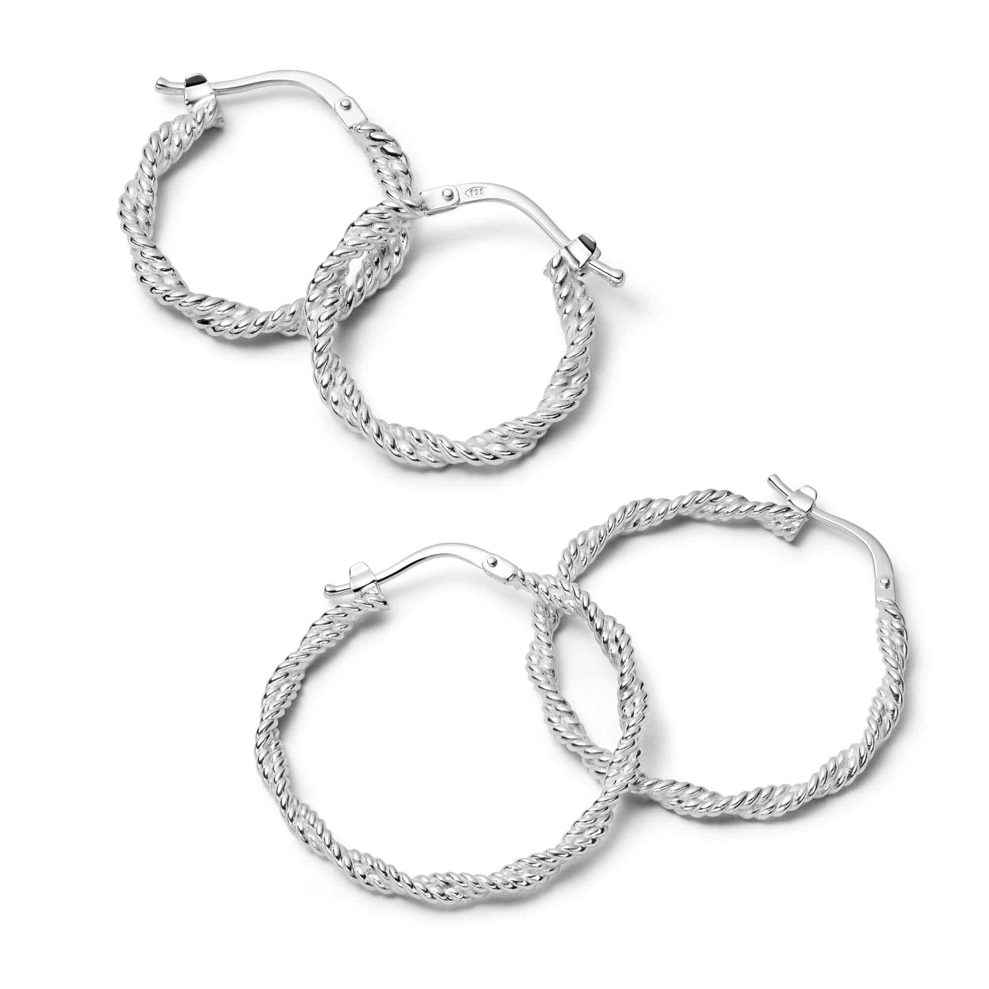 Twisted silver sale earrings