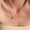 Rose Quartz Chunky Healing Stone Necklace 18ct Gold Plate