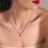 Rose Quartz Chunky Healing Stone Necklace 18ct Gold Plate