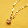 Rose Quartz Chunky Healing Stone Necklace 18ct Gold Plate