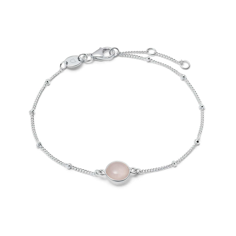 Rose Quartz Healing Stone Bobble Bracelet Sterling Silver recommended