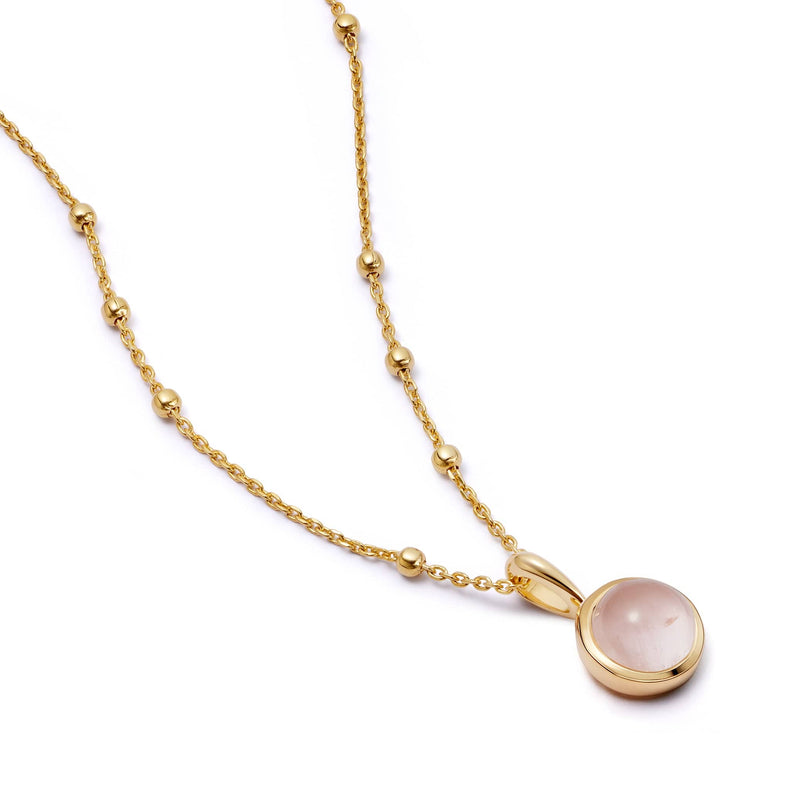 Rose Quartz Healing Stone Necklace 18ct Gold Plate recommended