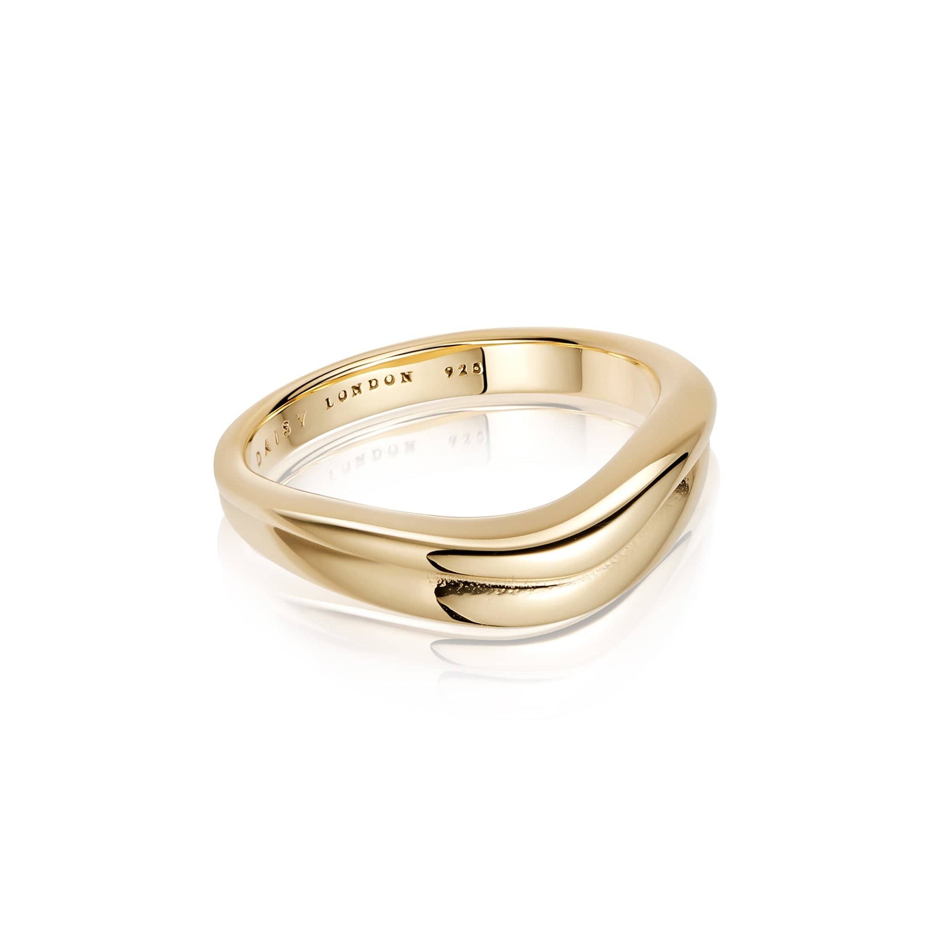 Sandwave Band Ring 18ct Gold Plate