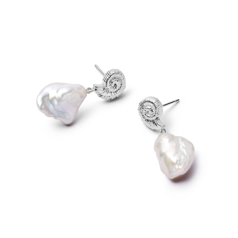 Shell Baroque Pearl Drop Earrings Sterling Silver recommended