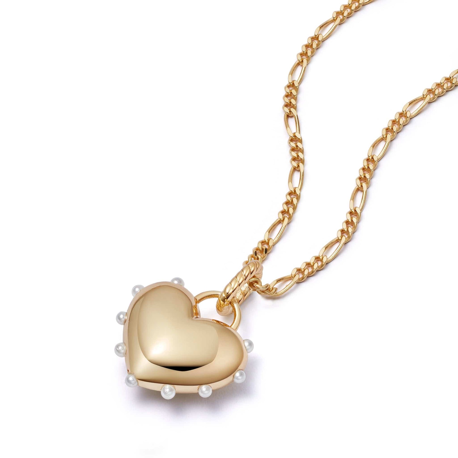 Shrimps Chubby Heart Necklace 18ct Gold Plate