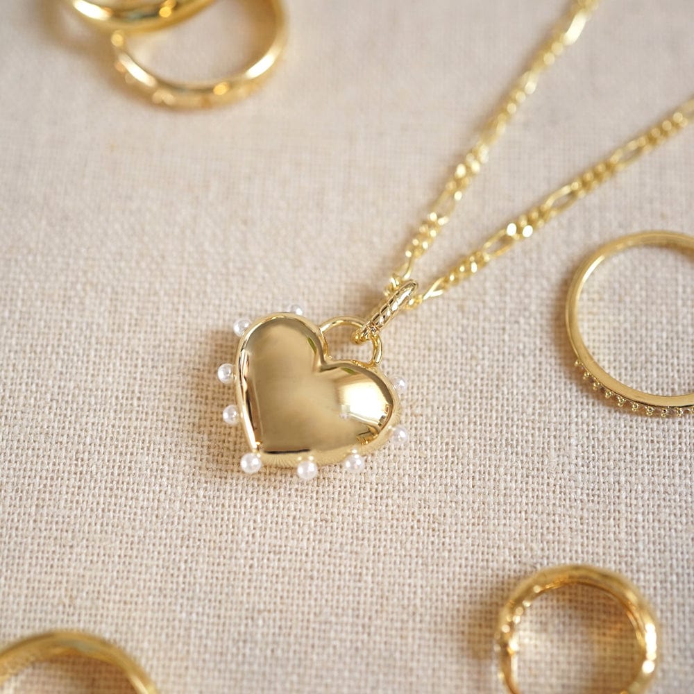 Shrimps Chubby Heart Necklace 18ct Gold Plate