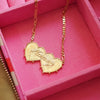 Shrimps Double Heart Personalised Necklace 18ct Gold Plate